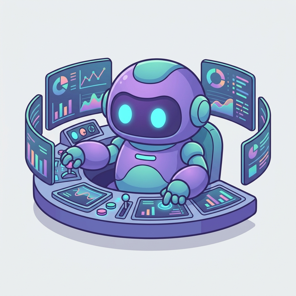 Robot monitoring dashboards at a control panel