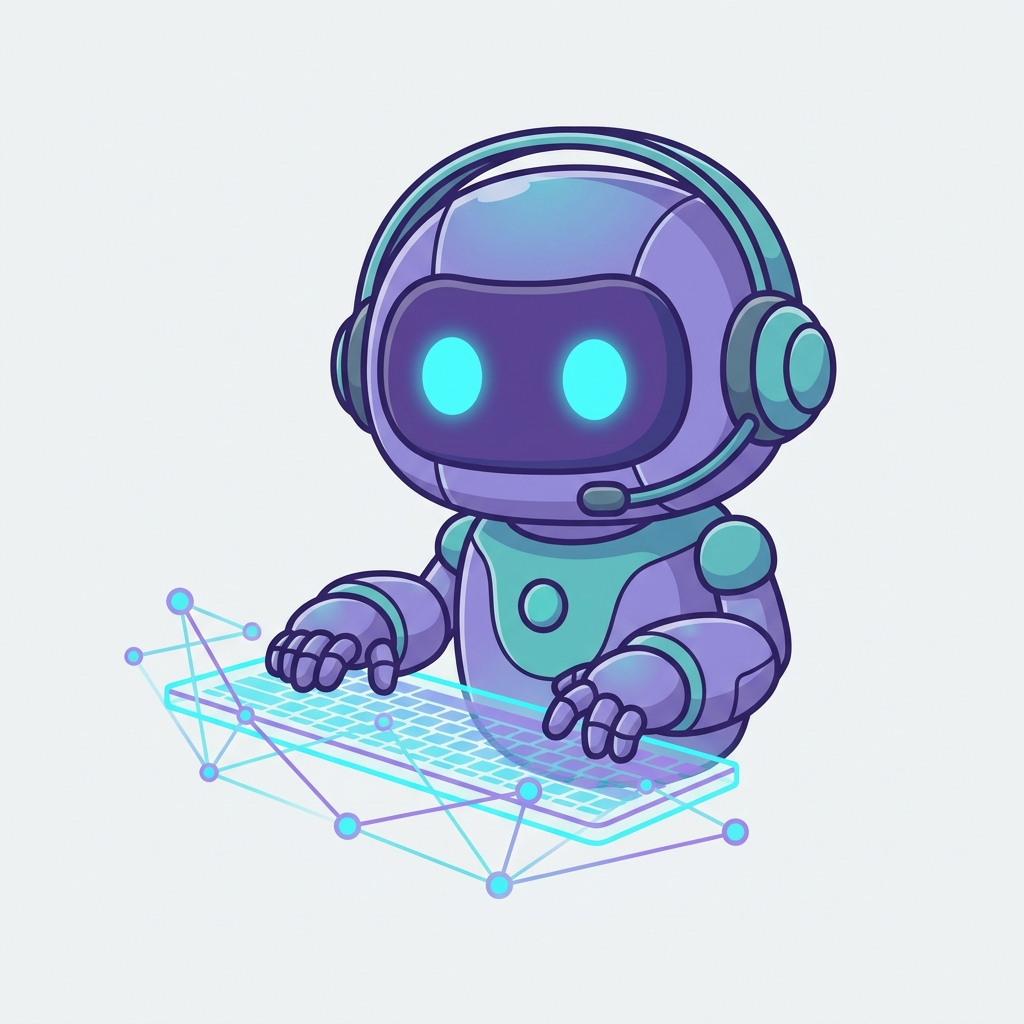 Robot with a headset doing API and network testing